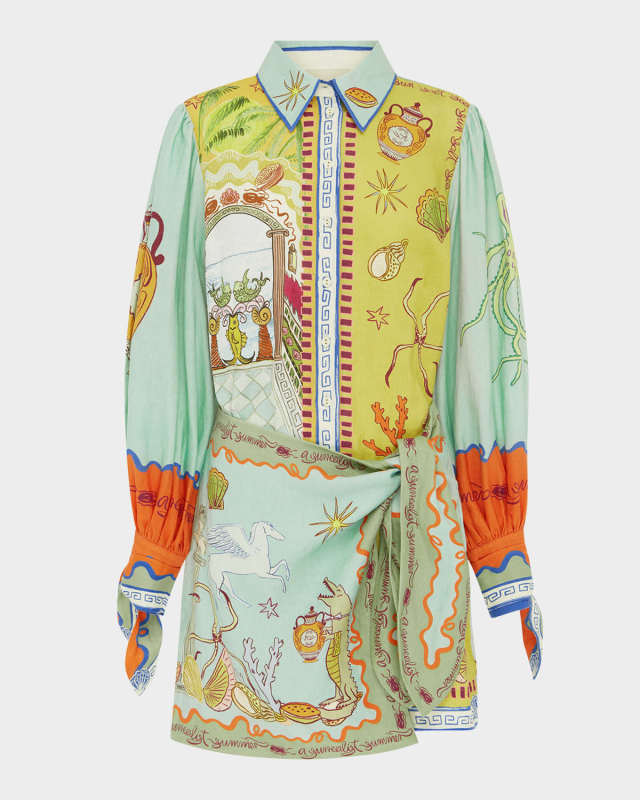 Surrealist Summer Mini Shirtdress